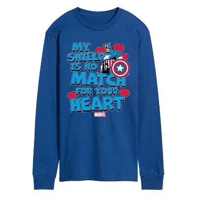 Мужская футболка с длинным рукавом Captain America My Shield Valentine с графическим принтом