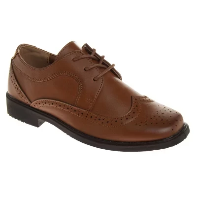 Кружевные модельные туфли-оксфорды Josmo Boys Wingtip (для малышей) коричневого цвета
