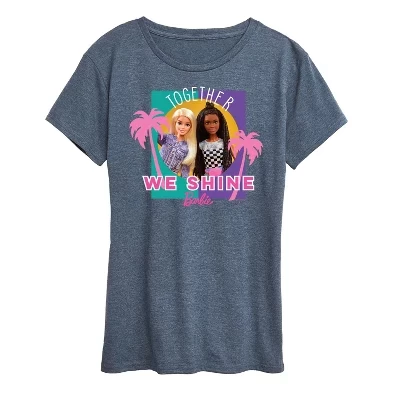 Женская футболка Barbie Together We Shine, голубой меланж