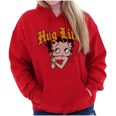 Женское худи Brisco Brands Betty Boop Hug Life, красное