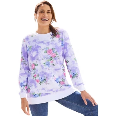 Толстовка с принтом soft iris tie dye bloom