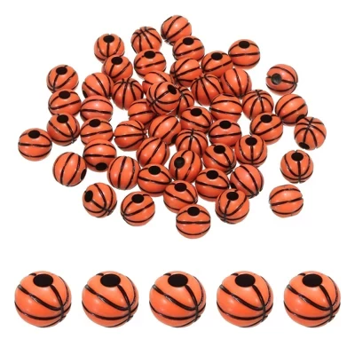 Бусины Unique Bargains баскетбольные, 60 шт, оранжевые