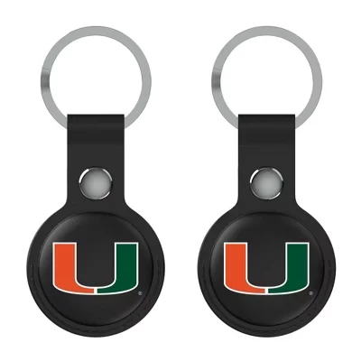Черный держатель эмблемы университетов NCAA ACC Airtag, 2 шт., Майами Харрикейнз
