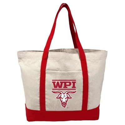 Холщовая сумка с логотипом Worcester Polytechnic Institute Engineers Primary с внешним карманом, многоразовая сумка через плечо для покупок, учебы, пляжа