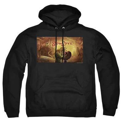 Men's  Slow Love Card Pull-Over Hoodie black