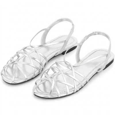 Женские сандалии Blissful Step римские, серебристые