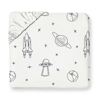 Детская простыня из органического хлопка, сертифицированная Makemake Organics GOTS - Astro astro