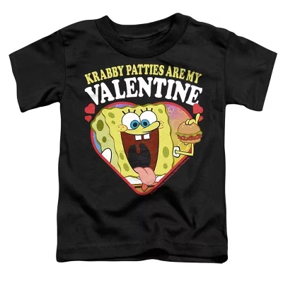 Toddler Boys' Spongebob Krabby Patties Are My Valentine T-Shirt black