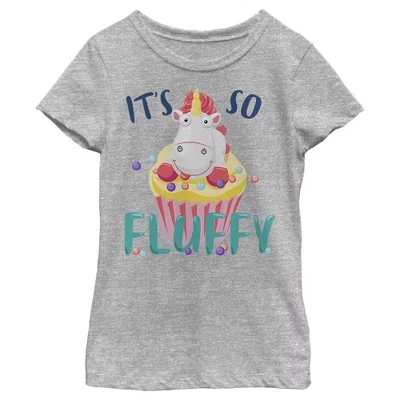 Футболка для девочки It's So Fluffy Unicorn Cupcake, спортивная хизер