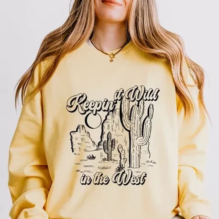 Унисекс свитшот Simply Sage Market Keepin It Wild, кремовый