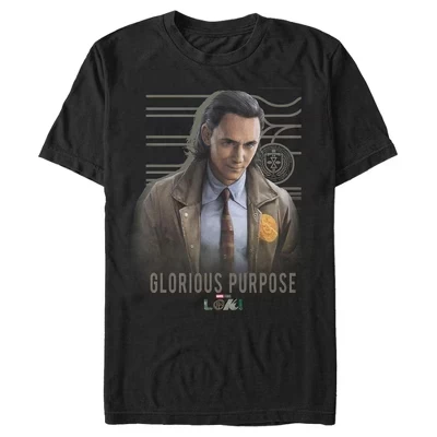 Мужская футболка Loki Glorious Purpose черного цвета