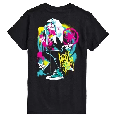 Men's -  - Ghost Spider Spray Paint Short Sleeve Graphic T-Shirt black
