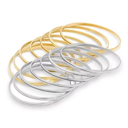 Женский набор браслетов Steeltime, 14 шт., сталь с 18K напылением