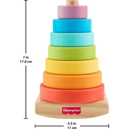 Деревянная игрушка для малышей Rock-a-Stack, состоящая из 8 деревянных колец, предназначена для развития мелкой моторики у детей старше 18 месяцев