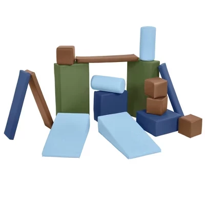Набор мягких блоков ECR4Kids SoftZone 16 шт., пастельный