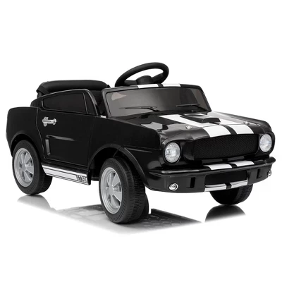 Поездка на лицензионном Shelby GT350, 12 В, Игрушки для малышей, Детский электромобиль с ремнем безопасности, 2 скорости, Фара, Модернизированная панель черного цвета