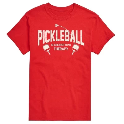 Мужская футболка с коротким рукавом и рисунком Pickleball дешевле, чем Therapy, красная