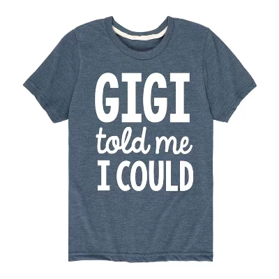 Мальчиковая футболка Instant Message Told Me I Could Gigi, голубой меланж