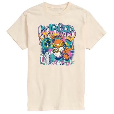 Мужская футболка с коротким рукавом и графическим рисунком Garf Graffiti кремового цвета