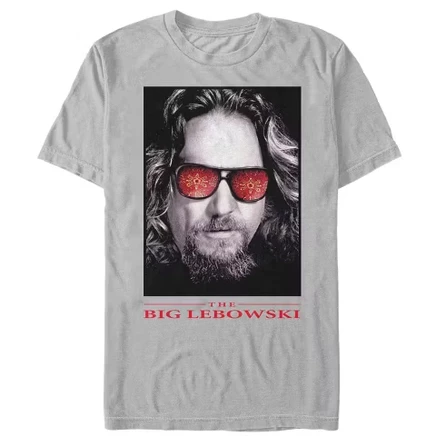 Мужская футболка с постером солнцезащитных очков The Dude серебристого цвета