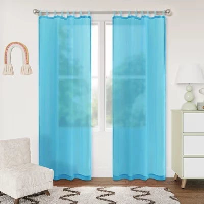 Шторы Awesome Home Cassandra Voile на петлях, синие