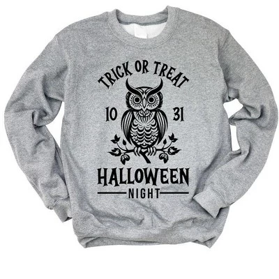 Женская толстовка с рисунком совы Trick Or Treat графитовая