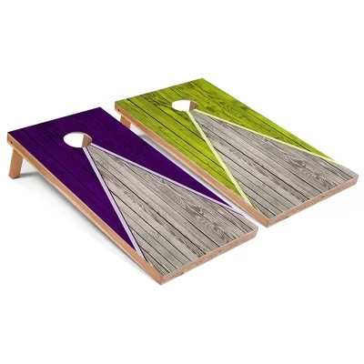 Набор досок Purple and Lime Pyramid Cornhole Board | Включает в себя (2) доски, (8) Сумки и дополнительные аксессуары, а также чехол для переноски