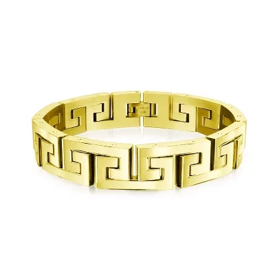 Стильный геометрический браслет Infinity Key Link из нержавеющей стали черного цвета шириной 12 мм золотистого оттенка