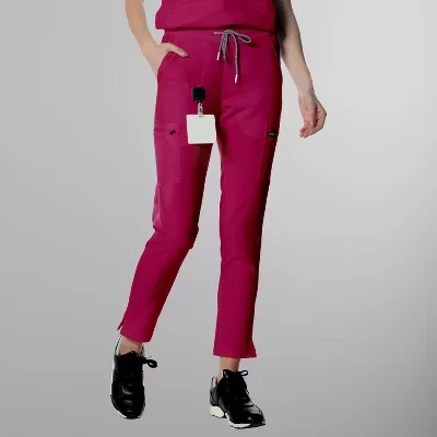 Женские брюки-карго Scrub Jogger с открытой нижней частью штанины (сумки с карманами на талии с принтом) wine
