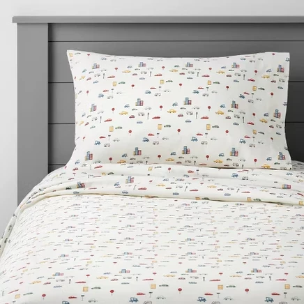 Детский комплект простыней Pillowfort City Cars, full