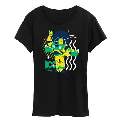 Женская футболка Buzz Shapes с коротким рукавом и графическим рисунком, черная
