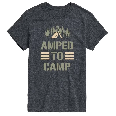 Мужская футболка с коротким рукавом Amped To Camp с графическим рисунком heather charcoal