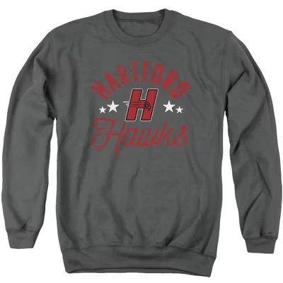 Официальная толстовка Hawks с круглым вырезом для взрослых от Хартфордского университета, цвет древесного угля