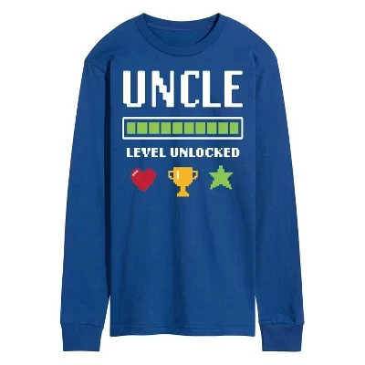 Мужской лонгслив Instant Message Uncle Level Unlocked, синий