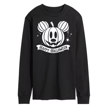 Men's -  - Mickey's Pumpkin Long Sleeve Graphic T-Shirt black