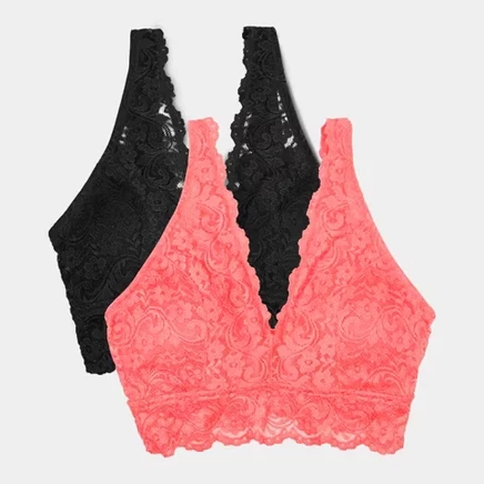 Женский бралет Smart Sexy Signature Lace Deep V, персиково-черный