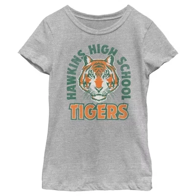 Женская ретро-футболка Hawkins High School Tigers, спортивная Хизер