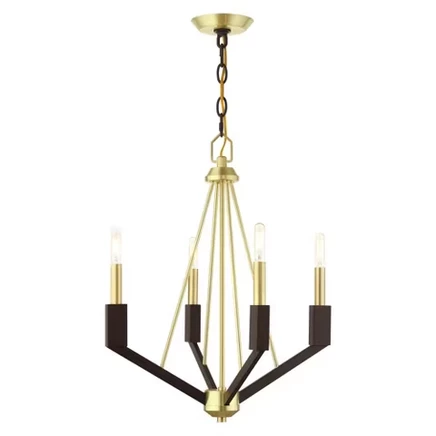 Люстра Livex Lighting Beckett, 4 лампы, сатиновая латунь