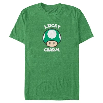 Мужская футболка Super Mario St. Patrick's Day Extra Life Mushroom Lucky Charm от Келли Хизер