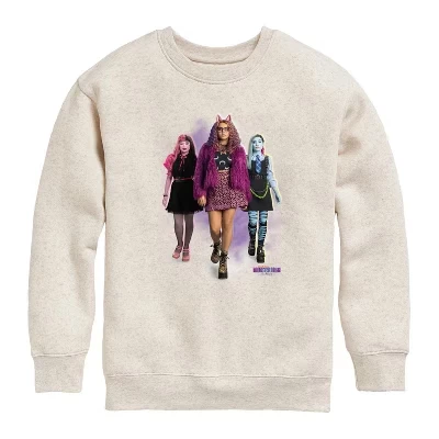 Флисовая толстовка с длинными рукавами Clawdeen, Draculaura, Frankie Graphic натуральная