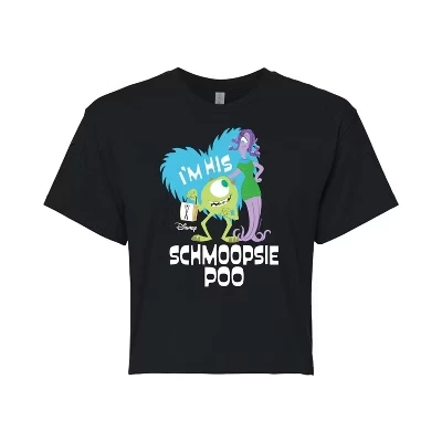 Женская укороченная футболка Monsters Inc., черная