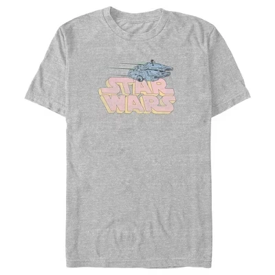 Мужская футболка Athletic heather с логотипом A New Hope Millennium FalconPink