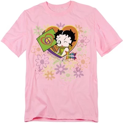 Men's  Peace Love And Boop T-Shirt pink