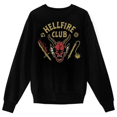 Свитшот Stranger Things 5 Hellfire Club, черный