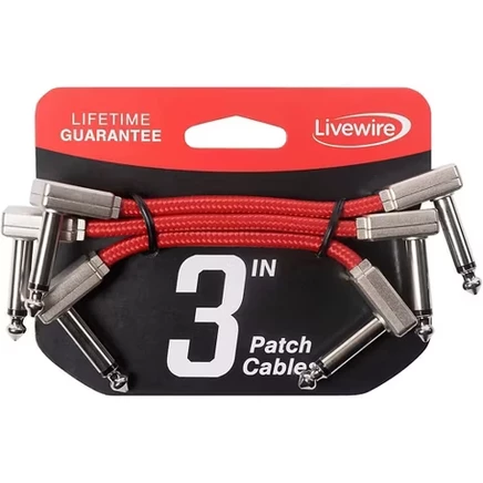 Комплект патч-кабелей Livewire, 3 шт., 7,6 см, алый