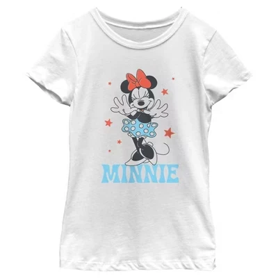 Футболка для девочек Minnie Mouse со звёздами, белая