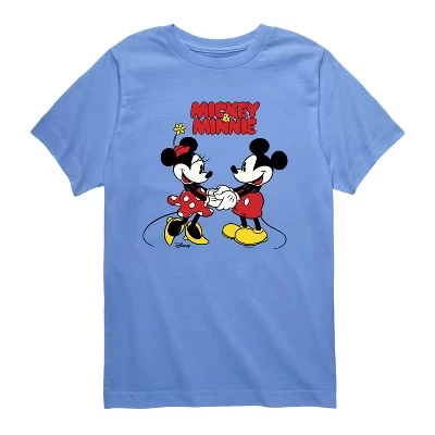 Футболка для мальчиков Disney Микки и Минни за руки, синяя