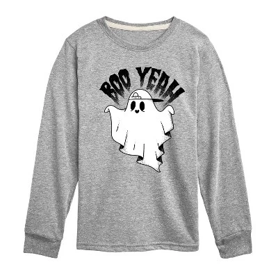 Страшно крутая футболка Ghost Boo Yeah с длинным рукавом и графическим рисунком athletic heather