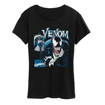 Женская футболка Venom Bootleg с коротким рукавом и графическим рисунком, черная