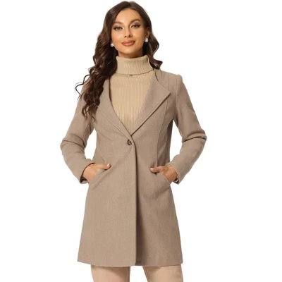 Женское пальто INSPIRE CHIC однобортное, коричневое